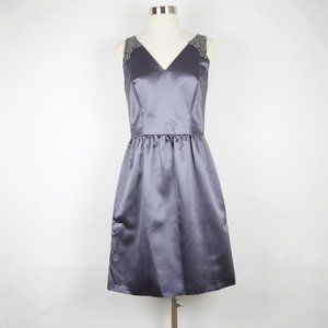 JASMINE Iron Gray Sleeveless Satin Formal Dress